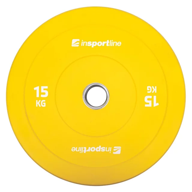 Zestaw 10 obciążeń olimpijskich inSPORTline Bumper Plate Go 2x 5-25 kg 50 mm ∙ stalowy rdzeń ∙ powłoka amortyzująca ∙ 150 kg