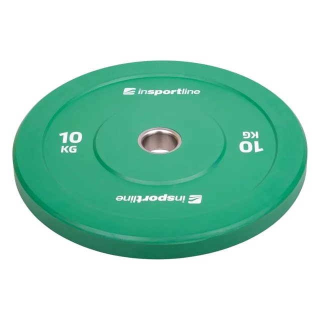Zestaw 10 obciążeń olimpijskich inSPORTline Bumper Plate Go 2x 5-25 kg 50 mm ∙ stalowy rdzeń ∙ powłoka amortyzująca ∙ 150 kg