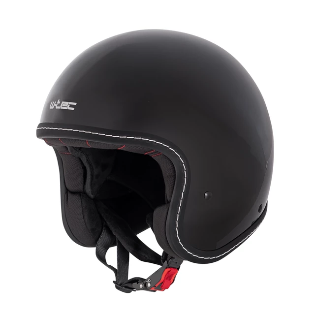 Kask motocyklowy otwarty W-TEC Badachos - Matt.czarny - Czarny błyszczący