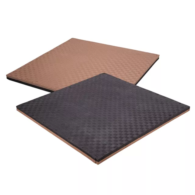 Mata puzzle fitness tatami na podłogę ochronna inSPORTline Malmeida 100x100x4 cm - czerwono-niebieski, wzór słomkowy