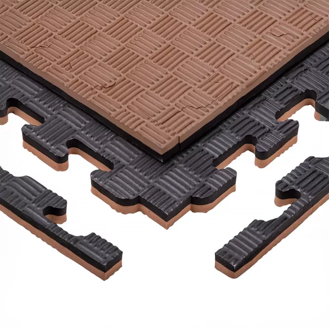 Mata Puzzle tatami podkładka do ćwiczeń inSPORTline Sazegul 100x100x2 cm - szaro-czarny, wzór 5 pasków - mousse mousse-czarny, wzór 5 pasków