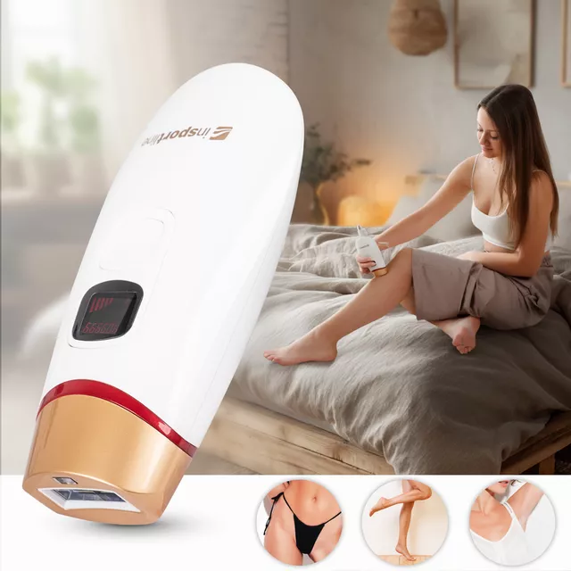 Depilator laserowy IPL inSPORTline Eriva ∙ 5 poziomów ∙ 400 000 błysków ∙ długość fali 510–1100 nm ∙ okulary + tryb automatyczny