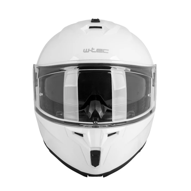 Kask motocyklowy pełny Flip-Up W-TEC Benidor - Biały błyszczący