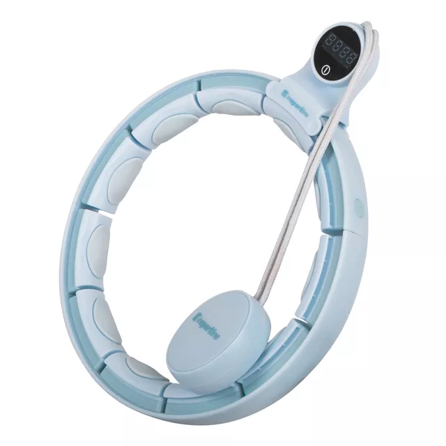 Hula hop z obciążeniem i licznikiem inSPORTline Weight Hoop Flex ∙ regulowany obwód 69–117,5 cm ∙ 15 głowic masujących ∙ LCD