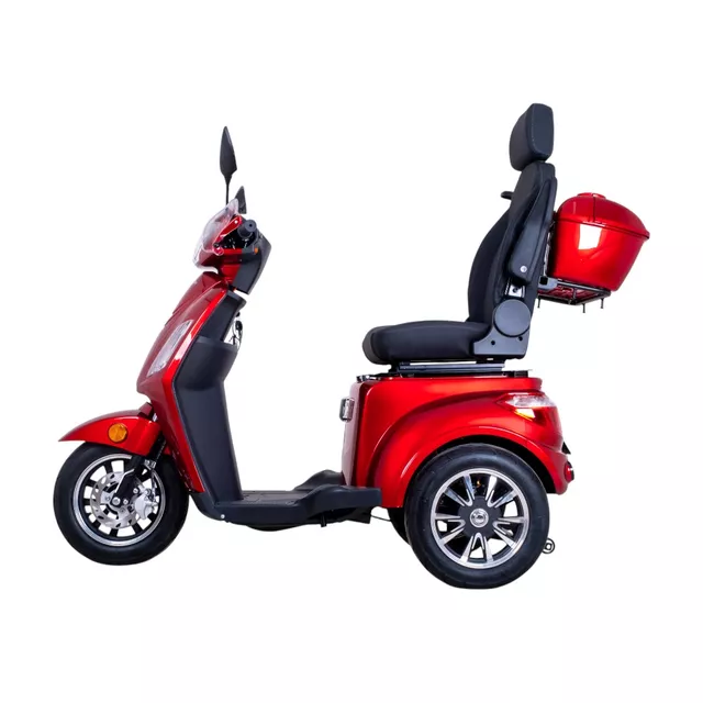 Trójkołowy wózek elektryczny inwalidzki inSPORTline Zorica Deluxe z hamulcem elektromagnetycznym - Czerwony