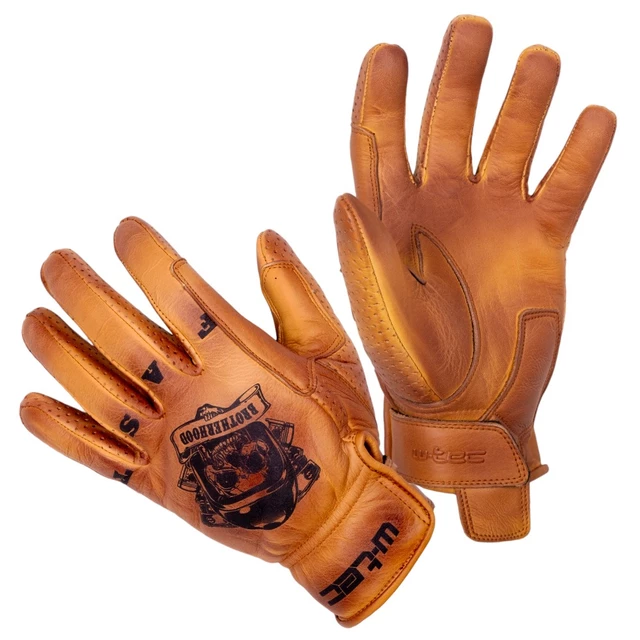 Letnie skórzane rękawice motocyklowe W-TEC Gatorrano - Brązowy