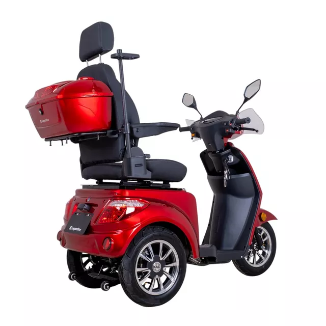 Trójkołowy wózek elektryczny inwalidzki inSPORTline Zorica Deluxe z hamulcem elektromagnetycznym - Czerwony