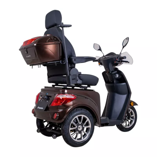 Trójkołowy wózek elektryczny inwalidzki inSPORTline Zorica Deluxe z hamulcem elektromagnetycznym - Czerwony