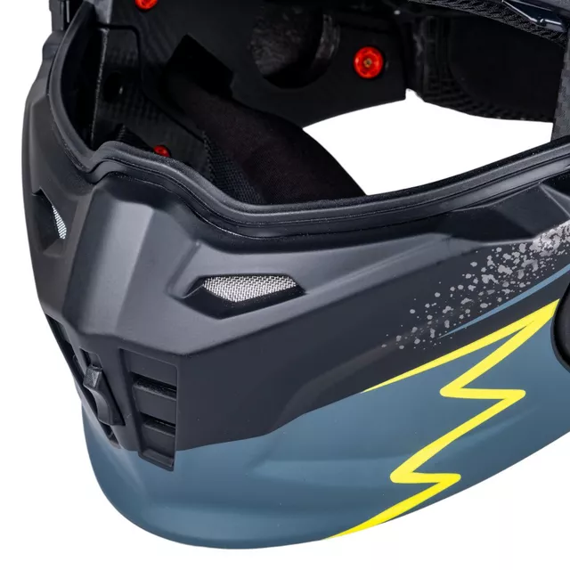 Kask motocyklowy modułowy W-TEC Badalone Graphic ∙ zapięcie mikrometryczne ∙ miejsce na interkom ∙ zdejmowana szczęka - matowy czarno-żółty
