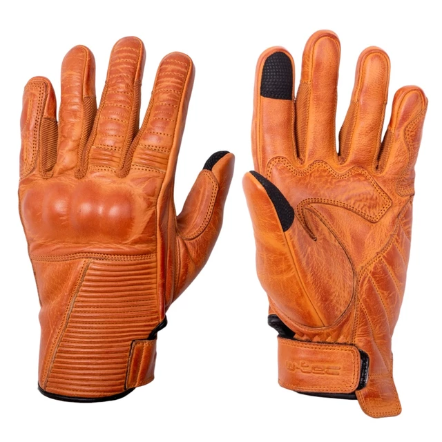 Skórzane rękawice motocyklowe W-TEC Kruegero - Brązowy