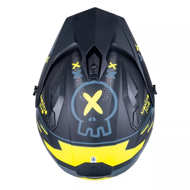 Kask motocyklowy modułowy W-TEC Badalone Graphic ∙ zapięcie mikrometryczne ∙ miejsce na interkom ∙ zdejmowana szczęka - matowy czarno-żółty