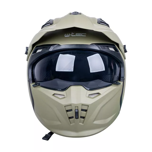 Kask motocyklowy modułowy W-TEC Badalone Army ∙ 3w1 ∙ waga 1250 g ∙ skorupa ABS ∙ blenda przeciwsłoneczna - beżowy matowy