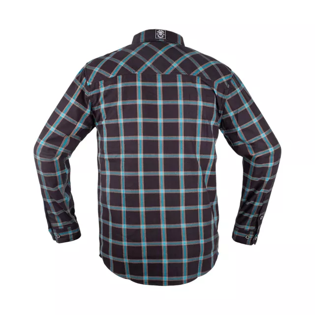 Koszula flanelowa męska motocyklowa W-TEC Black Heart Respector II - czarny z czerwonym paskiem