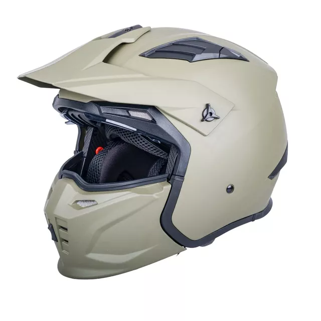 Kask motocyklowy modułowy W-TEC Badalone Army ∙ 3w1 ∙ waga 1250 g ∙ skorupa ABS ∙ blenda przeciwsłoneczna - beżowy matowy