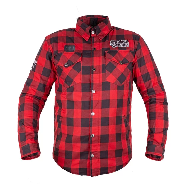 Koszula motocyklowa W-TEC Black Heart Rattlesneak - w czerwono-czarną kratkę