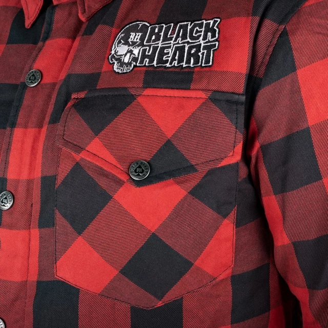 Koszula motocyklowa W-TEC Black Heart Rattlesneak - w czerwono-czarną kratkę