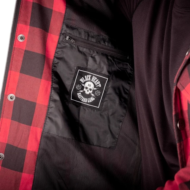 Koszula motocyklowa W-TEC Black Heart Rattlesneak - w czerwono-czarną kratkę
