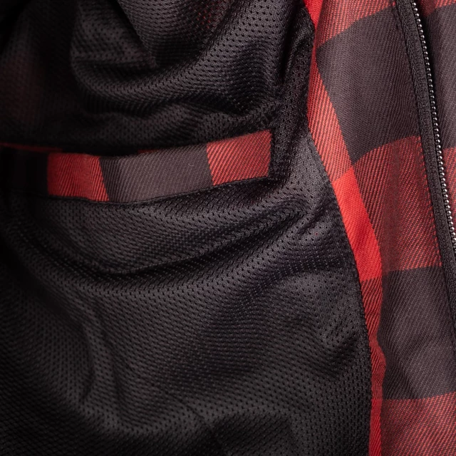 Koszula motocyklowa W-TEC Black Heart Rattlesneak - w czerwono-czarną kratkę