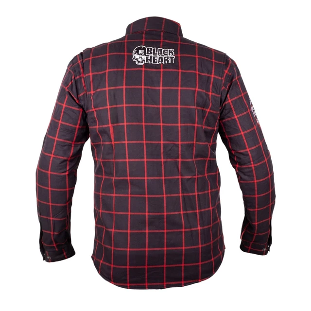 Koszula motocyklowa W-TEC Black Heart Rattlesneak - w czerwono-czarną kratkę