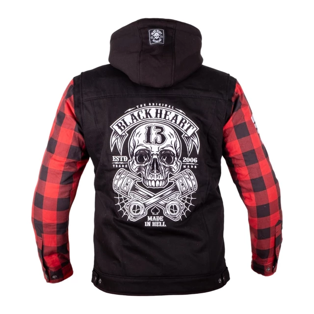 Kurtka motocyklowa na chopper W-TEC Black Heart Ruffster - Czarno-czerwony