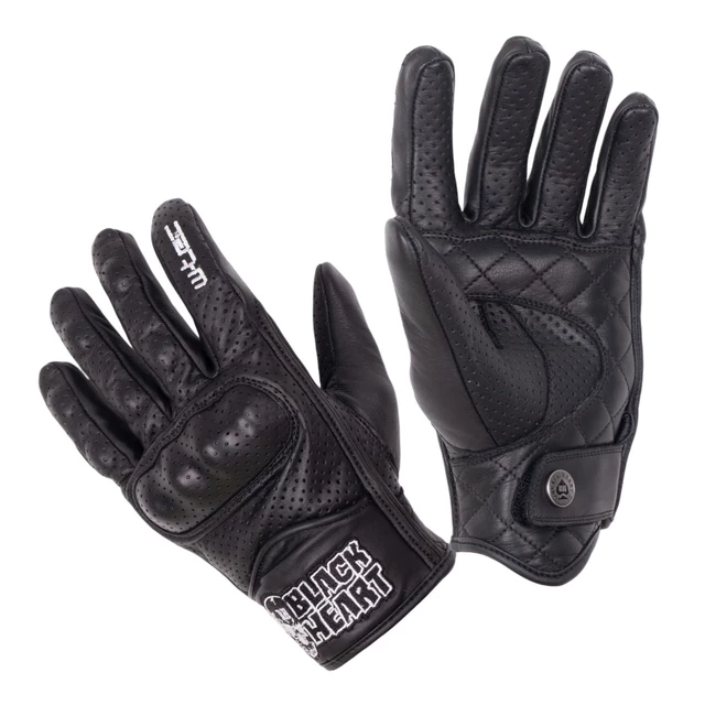 Skórzane rękawice motocyklowe W-TEC Black Heart Rookah - Czarny - Czarny