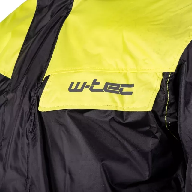 Kurtka przeciwdeszczowa na motocykl W-TEC Igava ∙ oddychająca podszewka mesh ∙ zabezpieczony suwak ∙ wysoka widoczność - czarny-fluo zielony