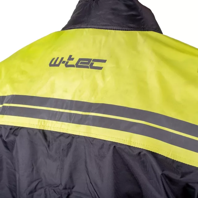 Kurtka przeciwdeszczowa na motocykl W-TEC Igava ∙ oddychająca podszewka mesh ∙ zabezpieczony suwak ∙ wysoka widoczność - czarny-fluo zielony