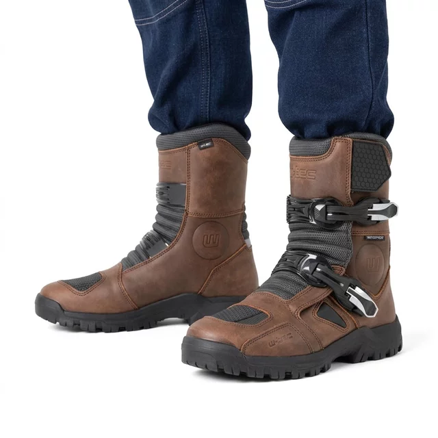 Buty motocyklowe W-TEC Lougamax CE ∙ skóra naturalna ∙ certyfikat CE ∙ wodoodporne ∙ ochraniacze kostek