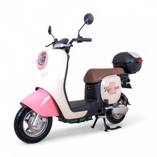 Skuter elektryczny Keren Beike 10" - brązowo-czerwony - brązowo-różowy