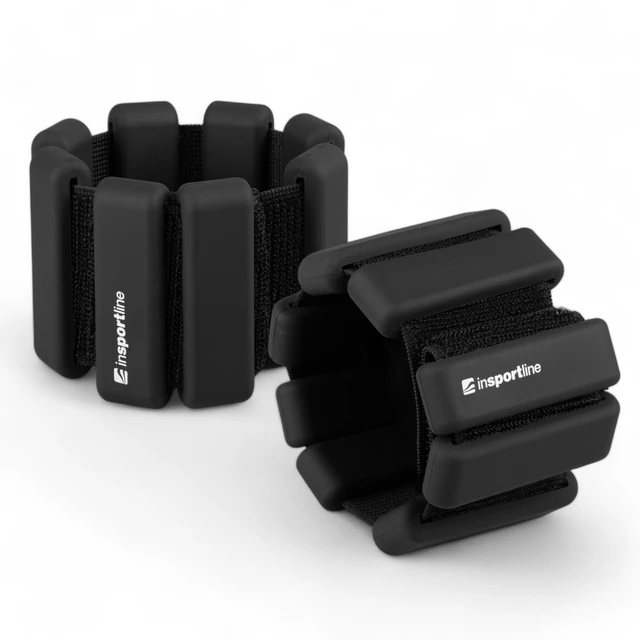Obciążniki fitness na kostki lub nadgarstki inSPORTline Brace - Czarny