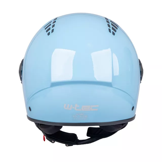 Kask motocyklowy otwarty W-TEC Baraldo Celeste ∙ uchylny wizjer ∙ zapięcie mikrometryczne ∙ wyjmowana wyściółka ∙ homologacja