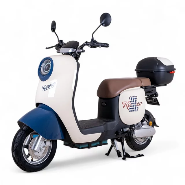 Skuter elektryczny Keren Beike 10" - brązowo-czerwony - brązowo-niebieski