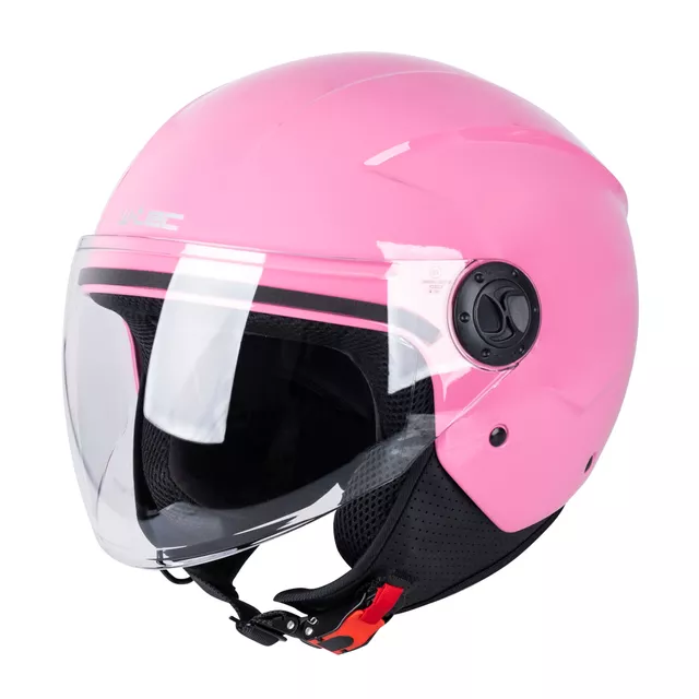 Różowy otwarty kask motocyklowy W-TEC Bareiro Fuchsia ∙ podnoszony wizjer ∙ wyjmowana wyściółka ∙ zapięcie mikrometryczne