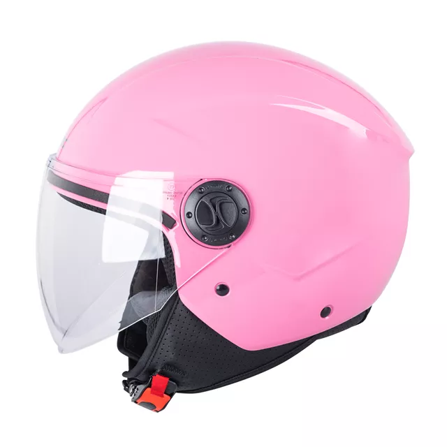 Różowy otwarty kask motocyklowy W-TEC Bareiro Fuchsia ∙ podnoszony wizjer ∙ wyjmowana wyściółka ∙ zapięcie mikrometryczne