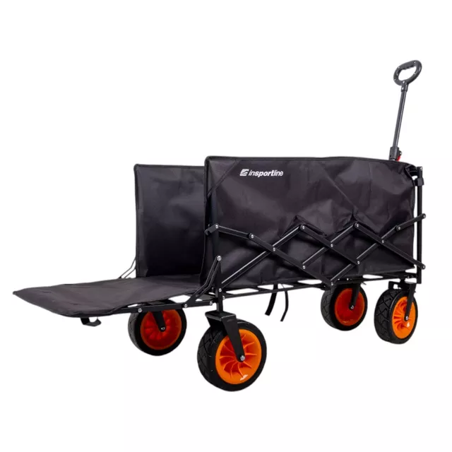 Składany wózek transportowy inSPORTline Wagoner ∙ nośność 120 kg ∙ pojemność 200 l ∙ waga 8,5 kg ∙ rama stal węglowa ∙ szerokie koła gumowe