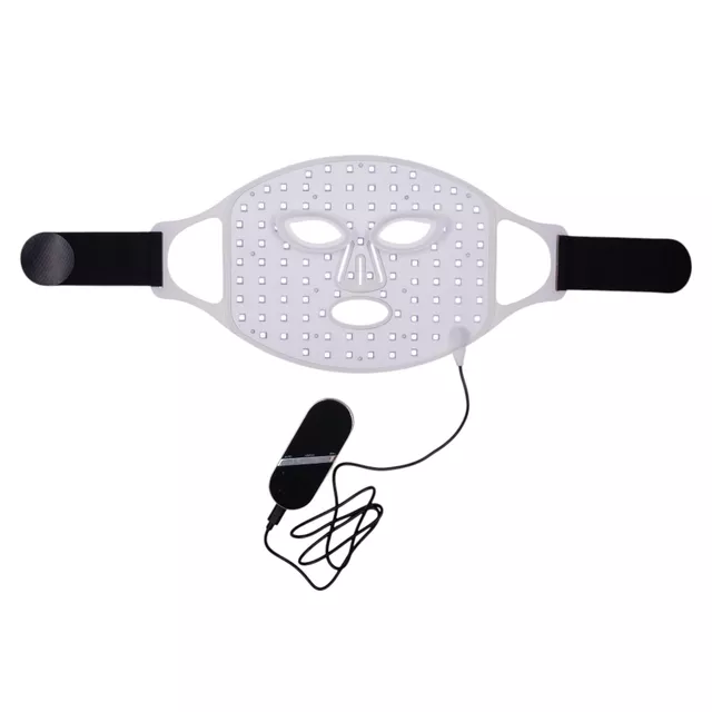Maska LED do twarzy i szyi inSPORTline Santorina ∙ 100 diod ∙ 7 trybów kolorów ∙ ładowanie USB-C ∙ 3 poziomy intensywności