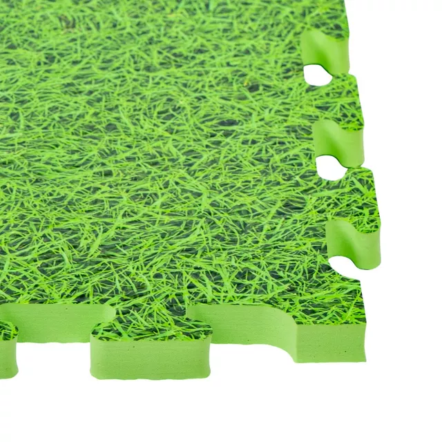 Mata tatami puzzle inSPORTline ZemalPro 100x100 cm ∙ grubość 2 cm ∙ amortyzacja wstrząsów ∙ system łączenia puzzle ∙ ochrona podłogi - motyw trawnika