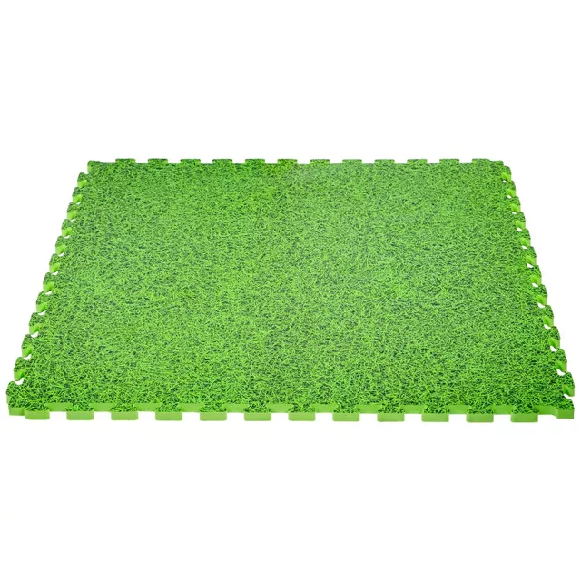 Mata tatami puzzle inSPORTline ZemalPro 100x100 cm ∙ grubość 2 cm ∙ amortyzacja wstrząsów ∙ system łączenia puzzle ∙ ochrona podłogi - motyw trawnika