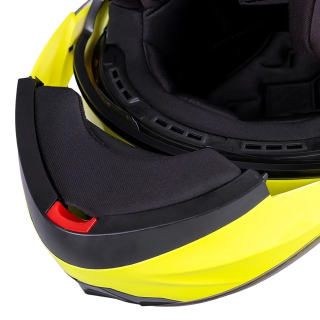 Kask motocyklowy z otwieraną szczęką + blenda W-TEC Cullo - Fluo żółty