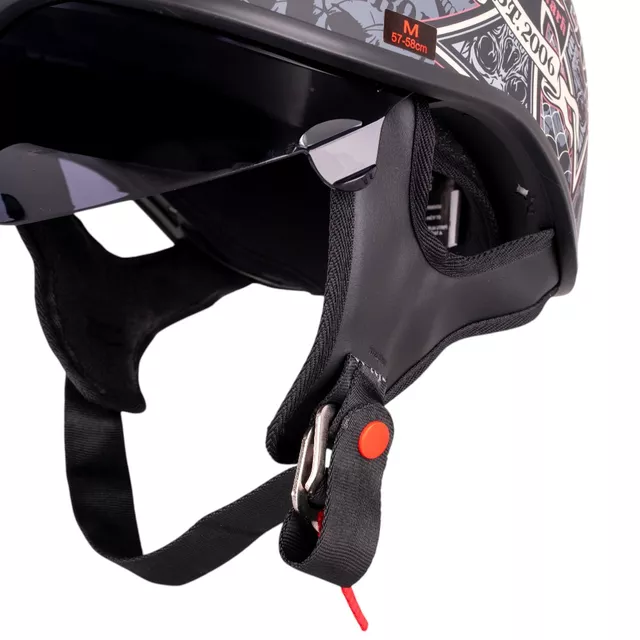 Kask motocyklowy otwarty W-TEC Black Heart V535 Cross Skull