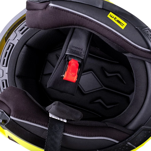 Kask motocyklowy z otwieraną szczęką + blenda W-TEC Cullo - Fluo żółty