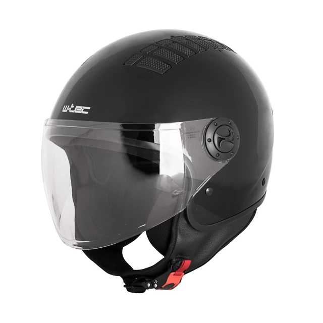 Kask motocyklowy otwarty W-TEC Baraldo - Matowy szary - Czarny błyszczący