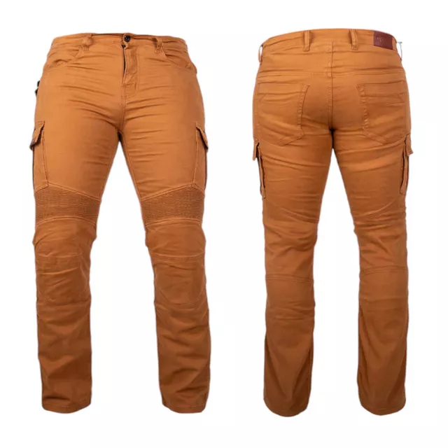 Spodnie motocyklowe męskie jeansy W-TEC Wallbridge Caramel - karmel