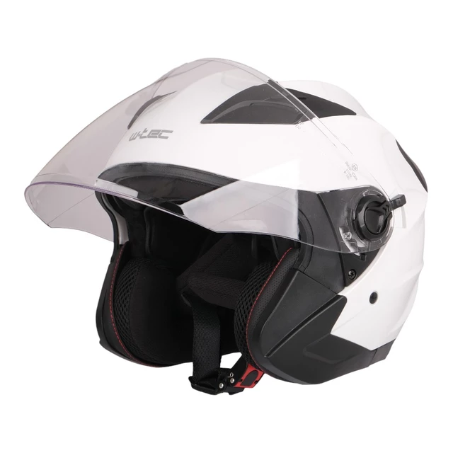 Kask motocyklowy otwarty W-TEC Barcela - Biały błyszczący