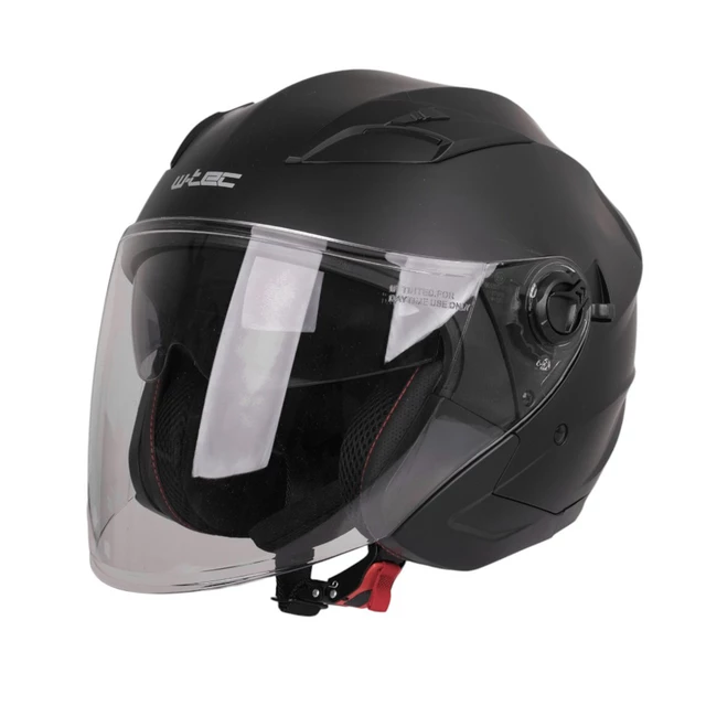 Kask motocyklowy otwarty W-TEC Barcela - Biały błyszczący - Matt.czarny