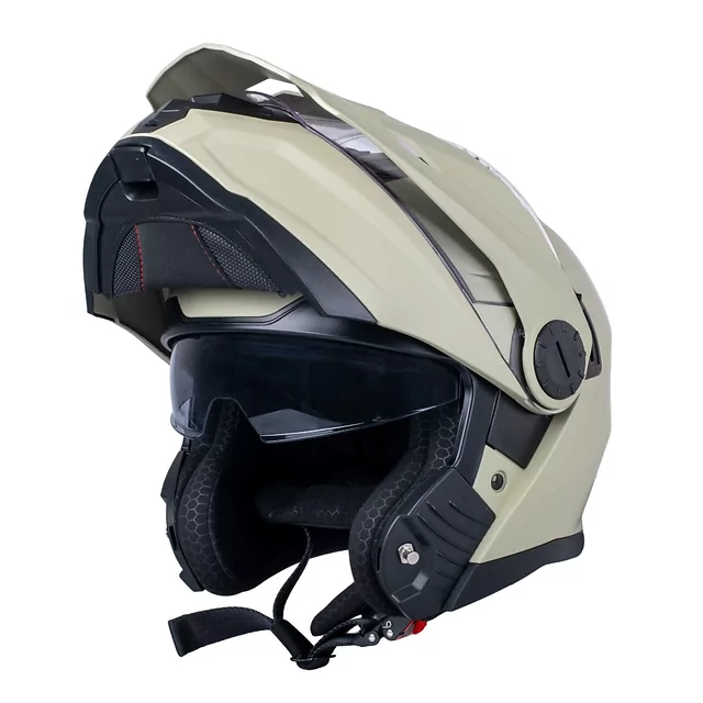 Kask motocyklowy enduro Flip-Up W-TEC Biscaia P/J - beżowy matowy