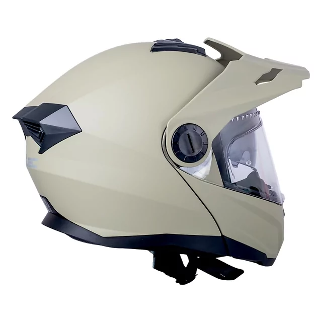Kask motocyklowy enduro Flip-Up W-TEC Biscaia P/J - beżowy matowy