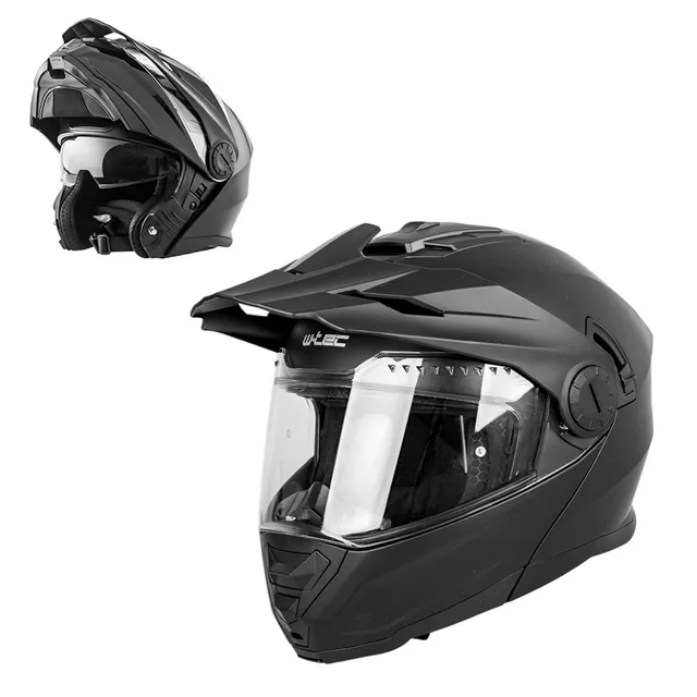 Kask motocyklowy enduro Flip-Up W-TEC Biscaia P/J - Matt.czarny