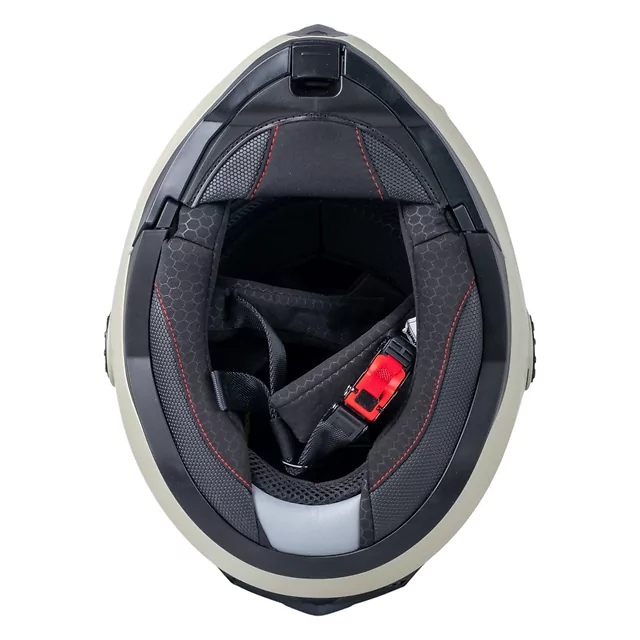 Kask motocyklowy enduro Flip-Up W-TEC Biscaia P/J - beżowy matowy