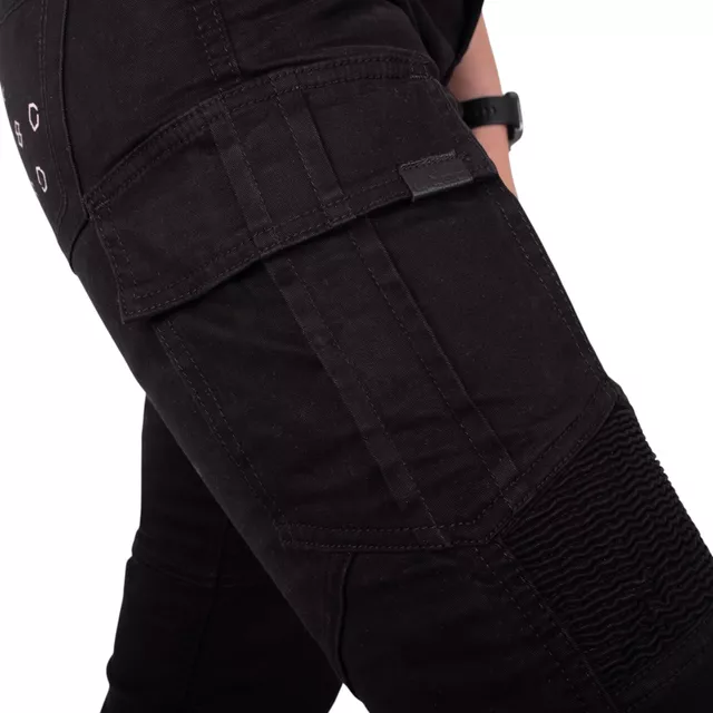 Damskie spodnie jeansy motocyklowe W-TEC Komehana - Czarny